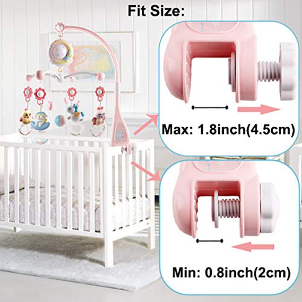 Cute Animal Rattles Musical Crib Mobile Bed Bell With Music Box Projector Baby Educational Toys