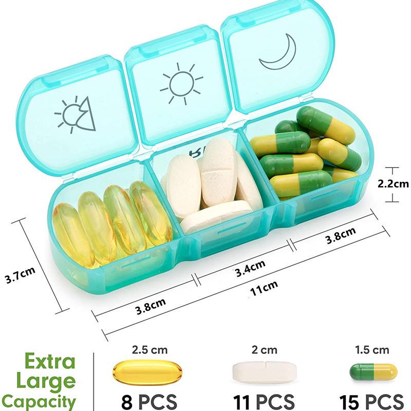 21-Compartment Weekly Rainbow Pill Organizer for Elderly - Moisture-Proof, Portable Travel Pill Box (3x Daily)