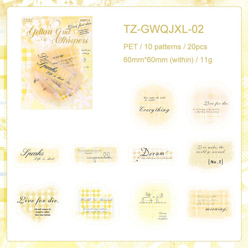 Gewu Wonderland Series Vintage Smudge English Text Landscape PET Sticker Creative DIY Journal Material Collage Stationery