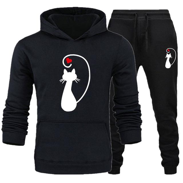 Conjunto de sudadera con capucha de manga larga para hombre y