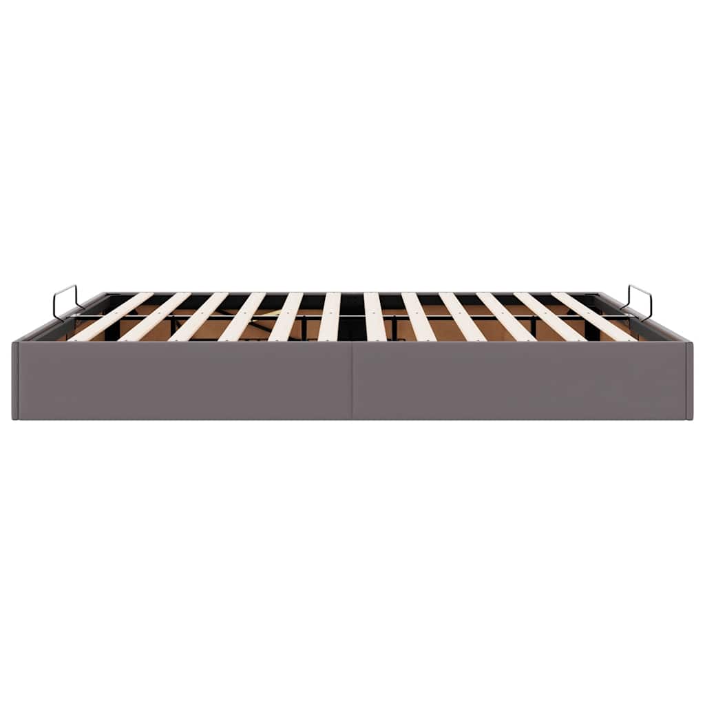 Ottoman Bed without Mattress Grey 200x200 cm Faux Leather