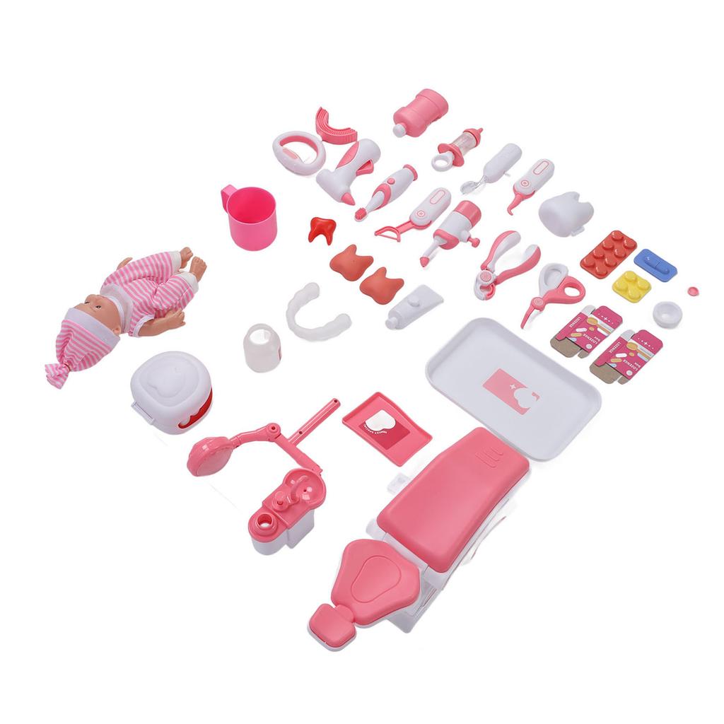 Dentist Toys Set for Toddlers with Music Light Realistic Teeth Accessories Pretend Medical Kit Toys