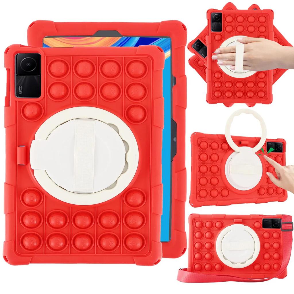 Tablet-Silikon-Rüstungshülle für Xiaomi Redmi Pad SE 11 Redmi Pad 10,6 Zoll 2022, Kinder-Drehständer-Abdeckung, stoßfeste Push-Blase, stoßfeste Abdeckung