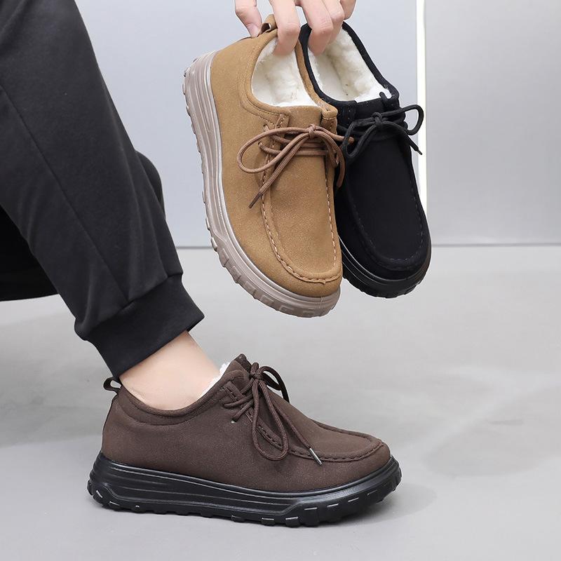 New winter comfortable non-slip velvet cotton shoes versatile comfortable soft sole hair one-pedal snow boots men's shoes