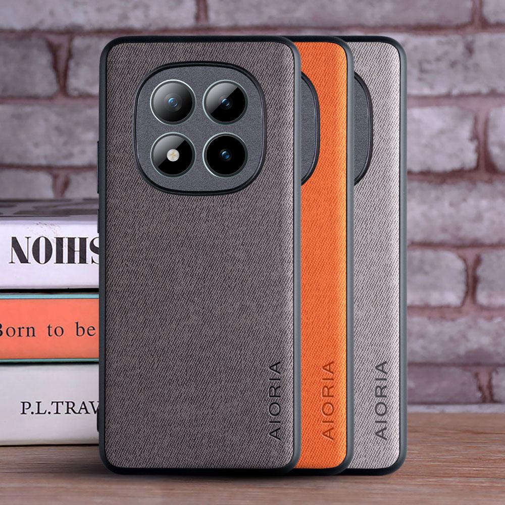 Custodia per Xiaomi Redmi Note 15 Pro Plus 4G 5G Pelle Tessile Moda Morbido TPU Duro PC Materiale 3 in 1 per Custodia Redmi Note 15