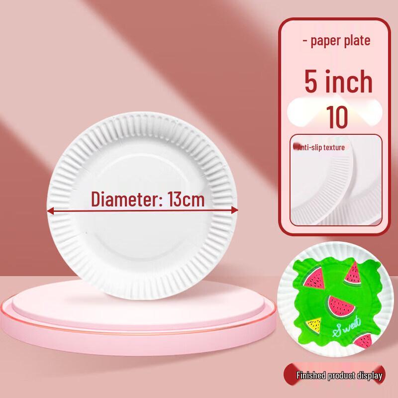 White Disposable Round Paper Plates