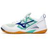 Wave Fang Zero Non-Slip Durable Badminton Shoes Unisex Shoes White Green Blue 71GA219025