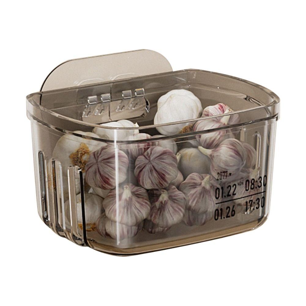 

Багатофункціональний кошик для зберігання зеленої цибулі, імбиру, часнику. Компактний ящик для зберігання. Підвісний кошик. сірий