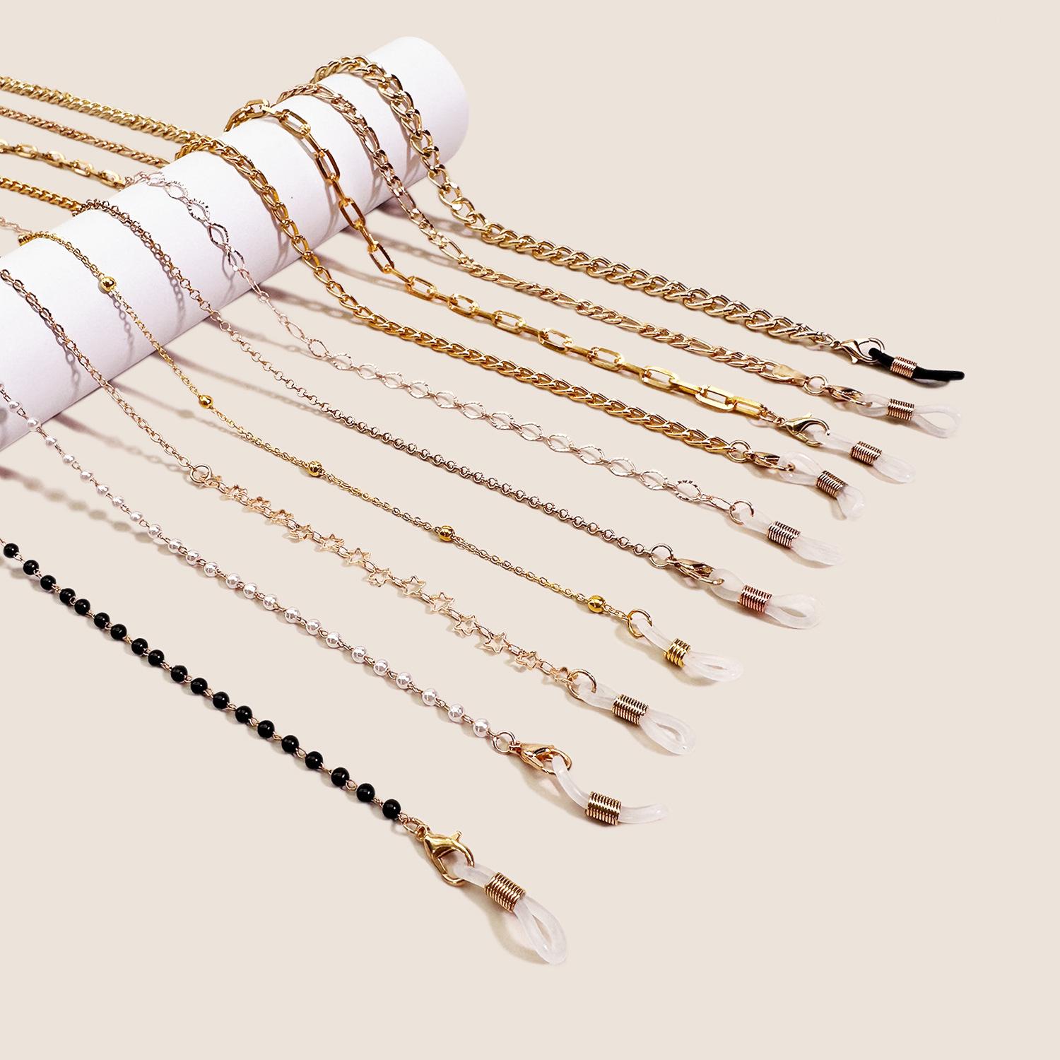

Trendy European & American Gold Metal Women s Eyewear Jewelry Chain