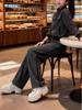 Women's European Style High-End Casual Sports Set: Spring Slimming Velvet Hoodie & Wide Leg Pants Two-Piece