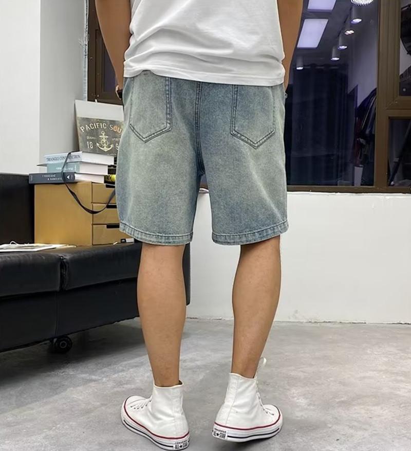 Men's Summer Lightweight Denim Shorts - Casual Mid-Length Trendy Brand Breeches