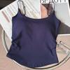 Autumn and Winter New Velvet Sling Vest Thickened Warm with Chest Pad Women's Underwear with Slim Back Top