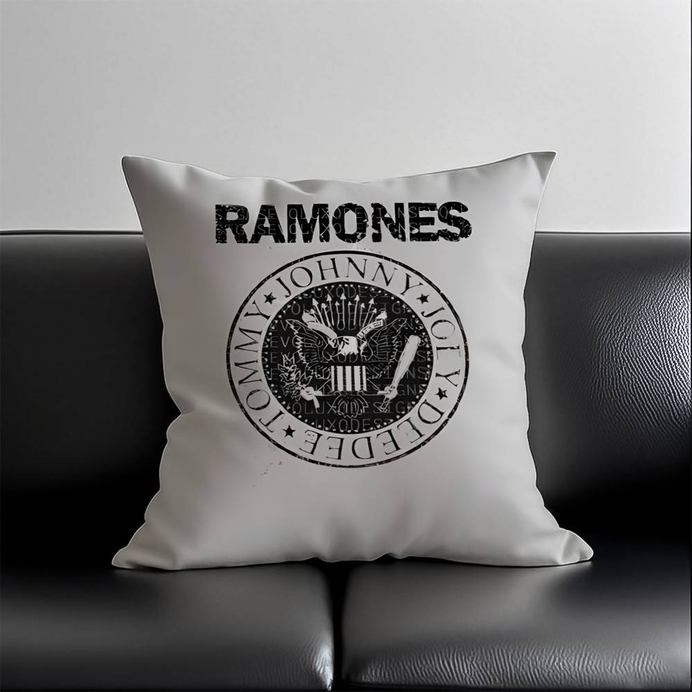 Rock R-Ramones Pillow Case Skin-Friendly And Comfortable Fabric Pillowcase Lnvisible Lilky Zipper
