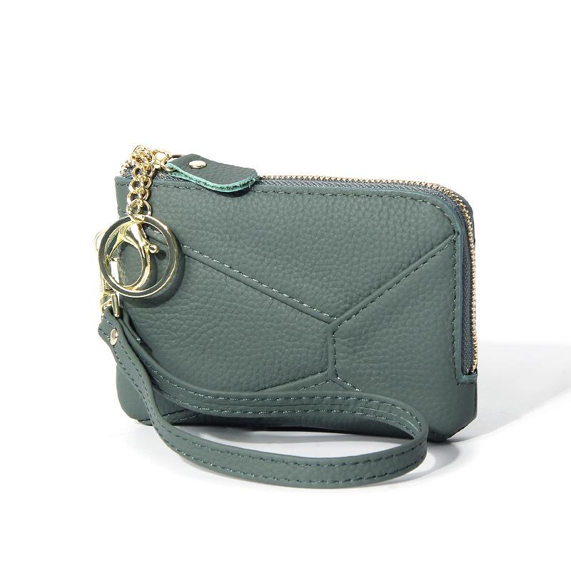 2025 Genuine Leather Zip Coin Purse for Women Apanese & Korean Style Mini Wallet with Keychain Large Capacity 3 Card Slots Ultra Thin & Lightweight