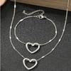 Twisted Heart Light Luxury Sense Jewelry Set Women Stainless Steel Jewelry Anniversary Hollow Out Love Necklace Bracelet