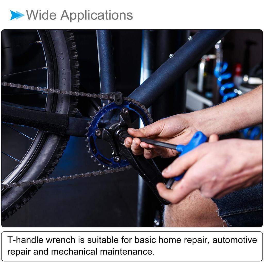 CoCud Ball End Hex 7mm S2 Metallic Black Basic Home Repair and Mechanical 1 Piece T-Handle Key, Hex, Steel, T-Key Wrench, (Application Maintenance),