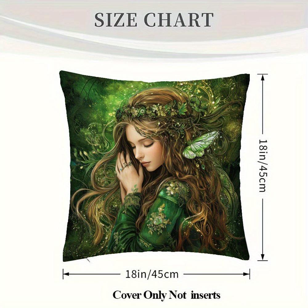 1Pc, Short Plush Decorative Pillow Cover, Virgo The Meticulous Healer Pillowcase, Single-Sided Print, 18" X 18", Suitable For So
