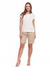Women's Short Sleeve Cotton Blouse Loose Fit Elegant MORAJ S ECRU