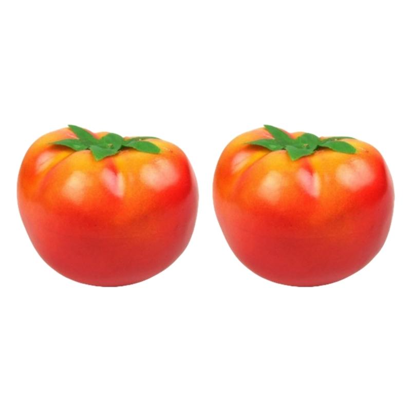 

2Pcs Decorative Artificial Tomatoes Realistic Faux Fruits Display Ornament for Home and Party Scene Setting жовтий/червоний