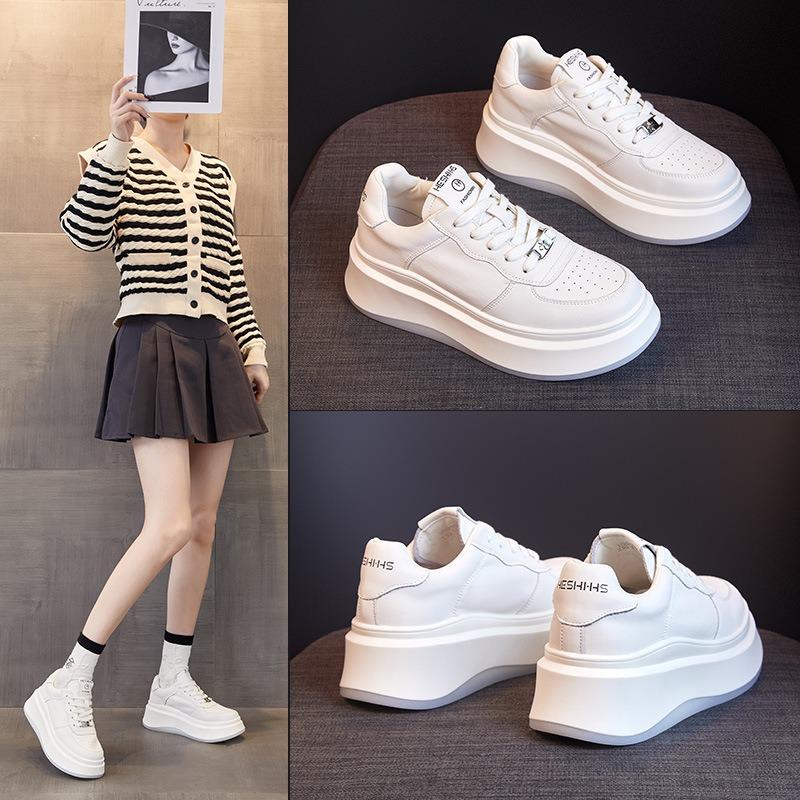 Spring New Platform Version Shoes Sports and Leisure Versatile Women's Shoes Single Shoes White Shoes