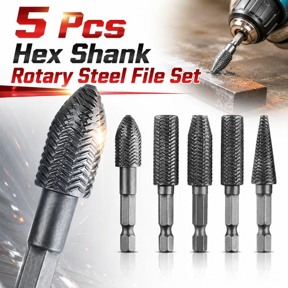 5 Pcs Heat-resistant Electric Rotary File Grinding Head For Drilling, Grinding Etc