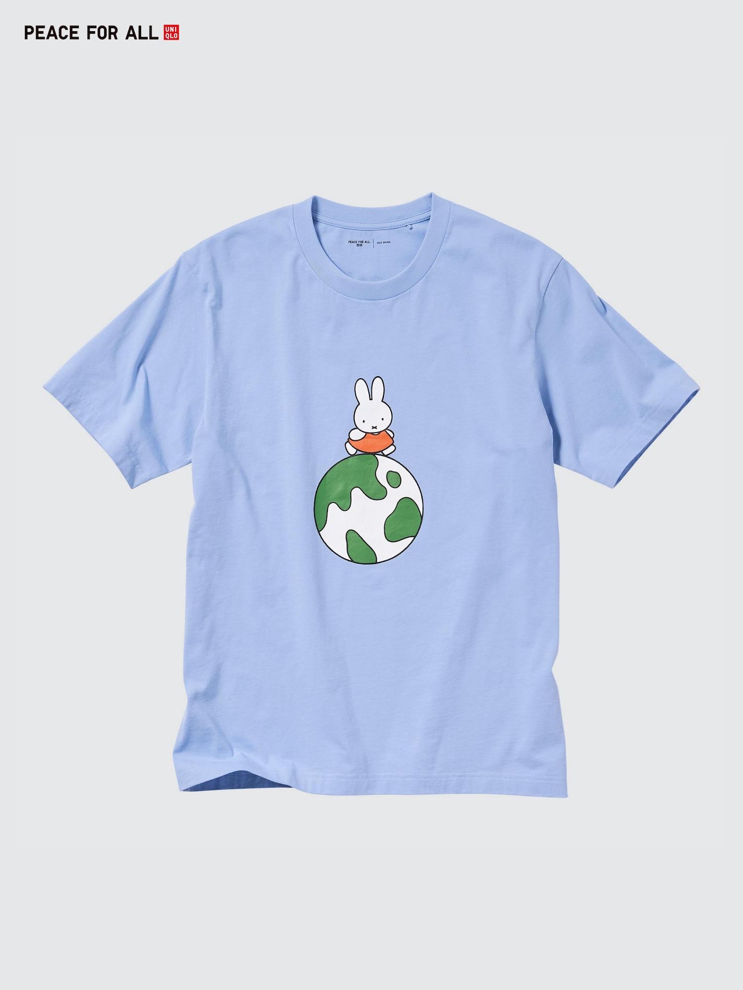 

Uniqlo Футболка с коротким рукавом и рисунком «Peace For All» с обычным кроем, Дик Бруна 61 BLUE/UNISEX 4XL
