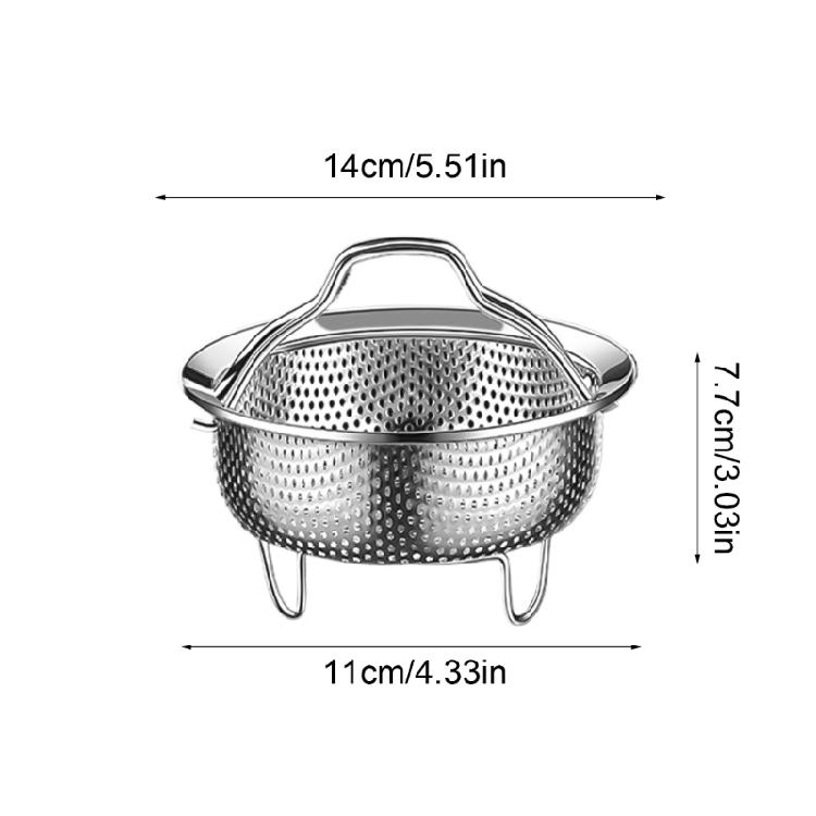 Cestas Coladoras de Acero Inoxidable para Vaporizar Drenaje Escurridor para Arroz Huevos Verduras Carne