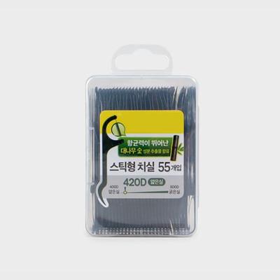 Black Interdental Floss 55 Pieces (420D/Bamboo Charcoal Thread)