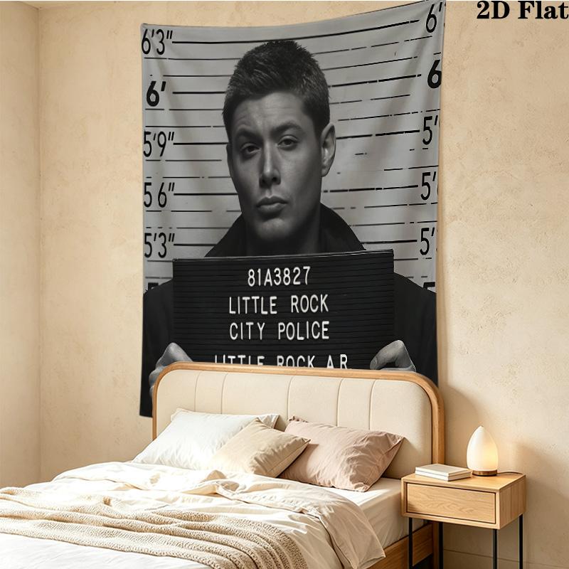 Dean Winchester Wall Tapestry Aesthetic Wall Hanging Printed Fabric Blanket Decorative Tapestries For Bedroom Living Room Home Decor