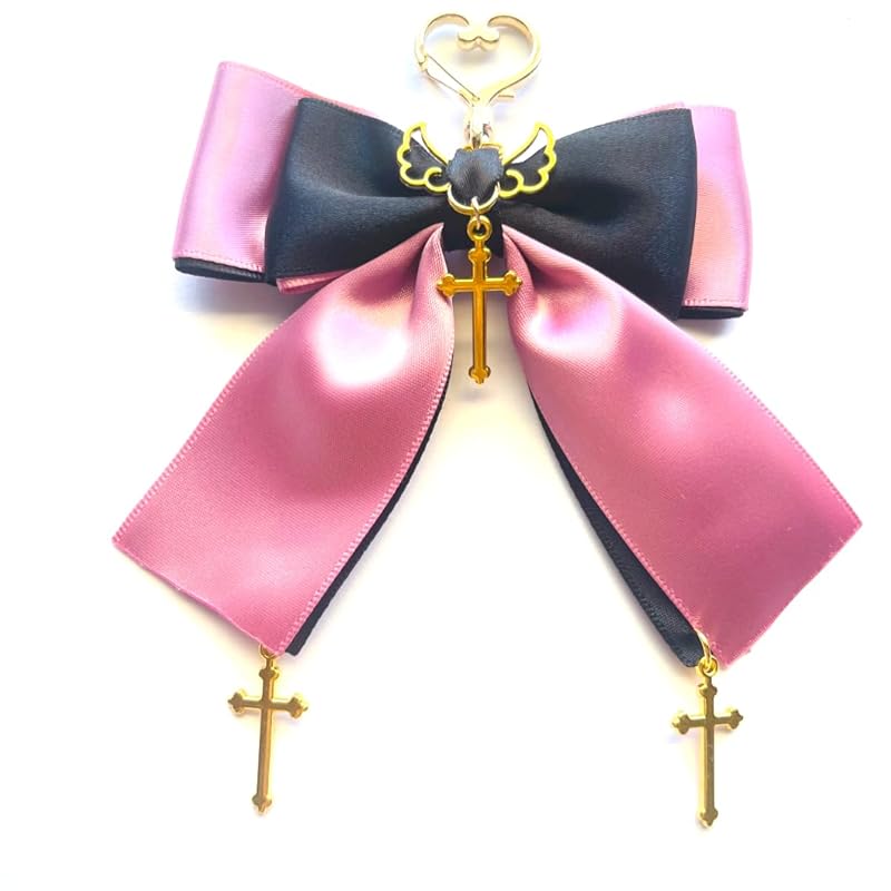 

(Onoderiya/Penguin Land) [Key chain | 1 piece] Shimmering angel wings gothic cross bag charm key chain [ lolita Dream cute Gothic Lolita gothic magic