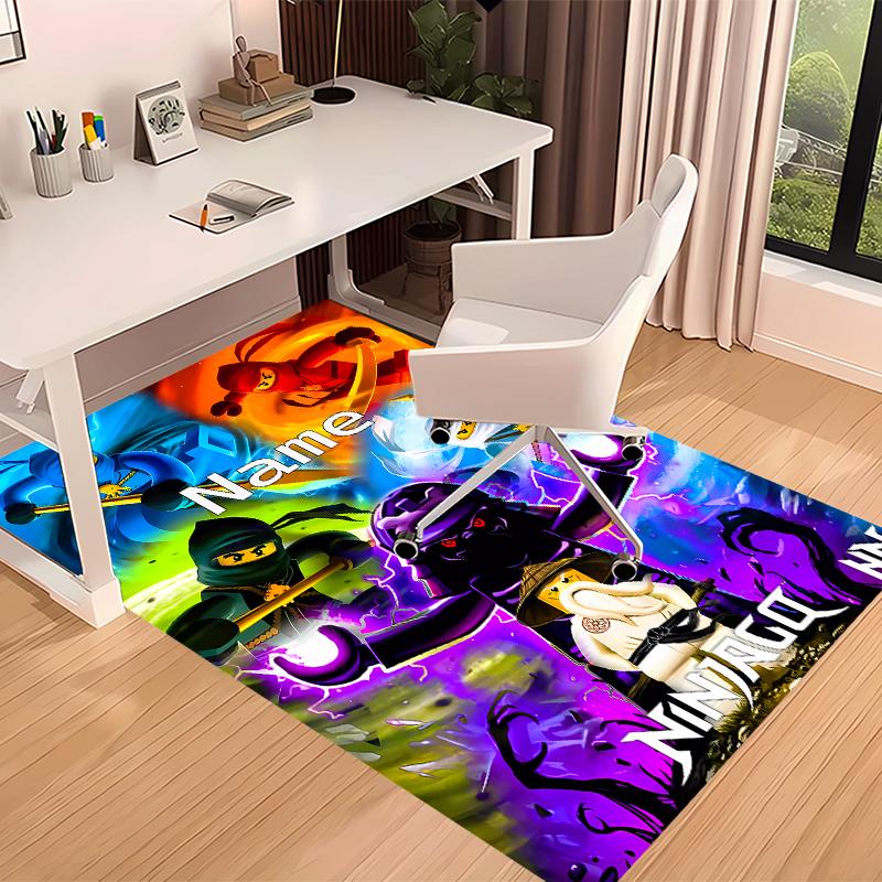 Custom Personalization Lego Ninjago Print Area Rug - Soft, Washable Non-Slip Indoor Mat,Living Room,Home&Office Decorative Rug