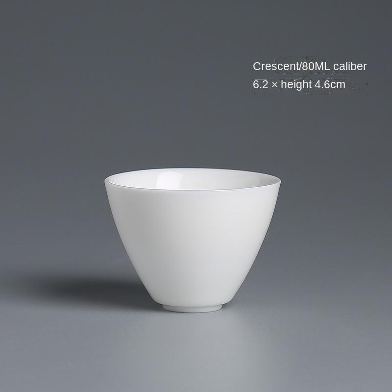 White Jade Kung Fu Small Tea Cup Tea Bowl Master Cup Egg-Shell White Porcelain Cup Jade Porcelain Tea Set Tea Tasting