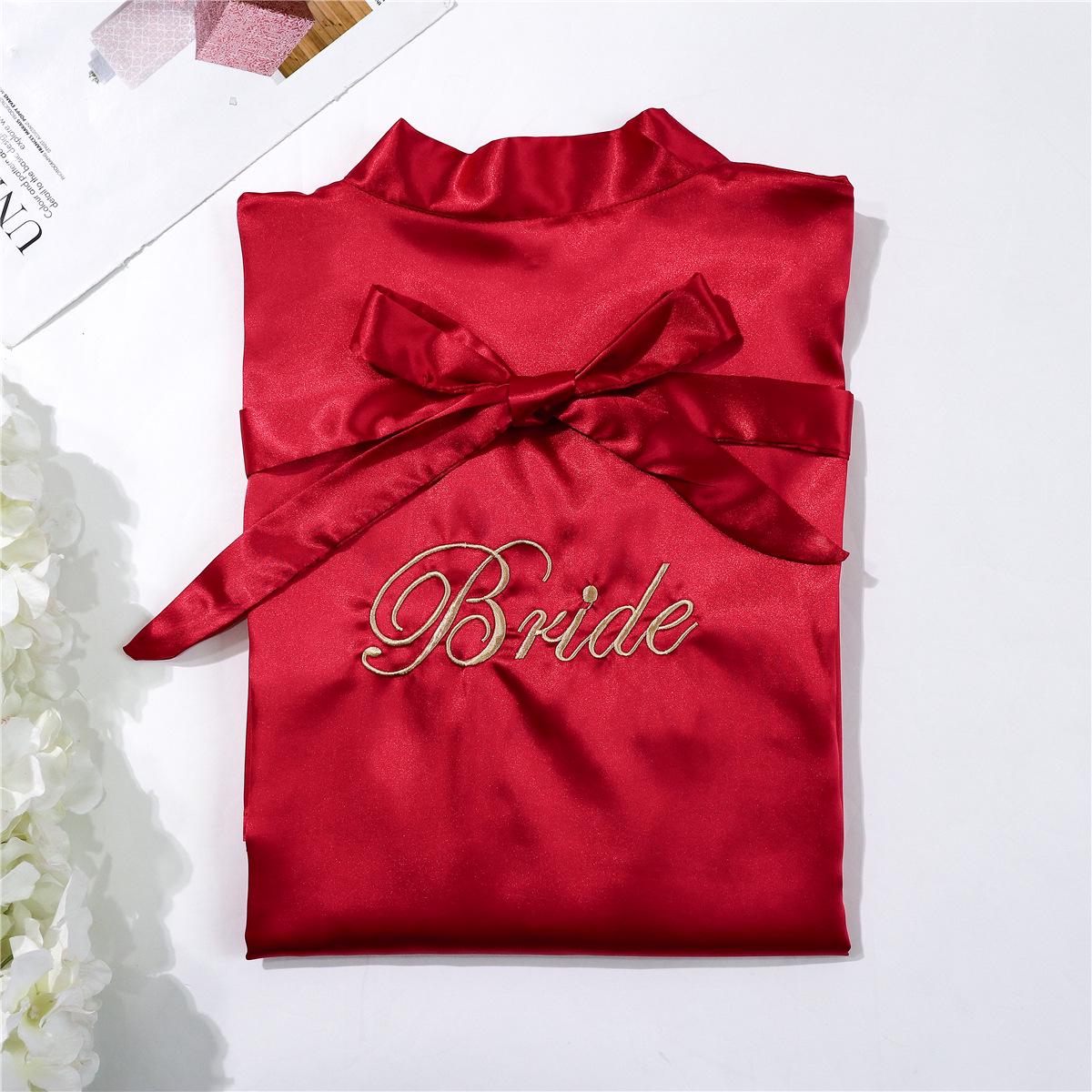 

Индивидуальный свадебный утренний халат: Женская свадебная пижама из искусственного шелка, платье-сувенир для подружки невесты Extra Large