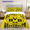 Borussia Dortmund Logo Muster Bettwäsche Steppbett Set Bettbezug Kissenbezug Heimdekoration Geburtstagsgeschenk (1 Bettbezug + 2 Kissenbezüge, ohne Füllung)