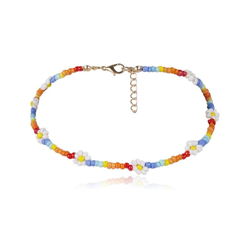 Hobbies Time: Collana girocollo ad uncinetto di cotone blu a fiori