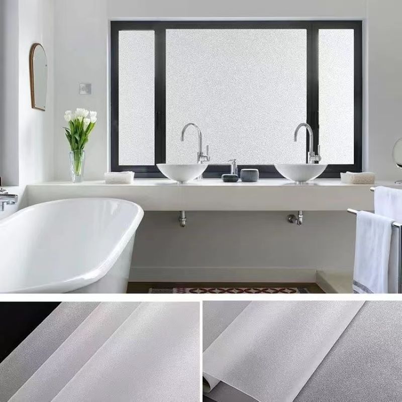 Čistá matná skleněná samolepka Průsvitná Neprůhledná okenní samolepka Ochrana soukromí Koupelna Toaleta Kancelář Skleněná fólie Elektrostatická Adsorpce