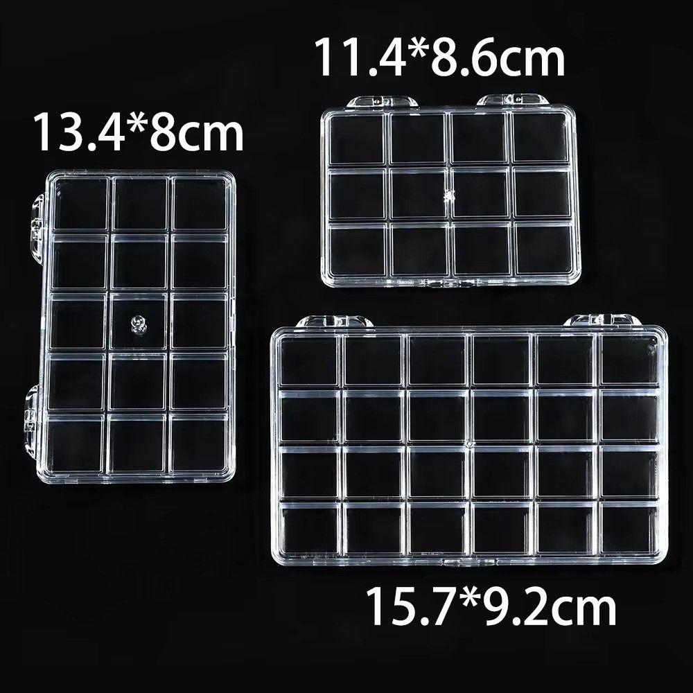 Divider Nail Art Storage Box 12/15/24Grids Container for Jewelry Gifts Empty Storage Box