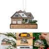Acrylic Christmas Tree House Pendant - Creative Festive Ornament for Car or Backpack
