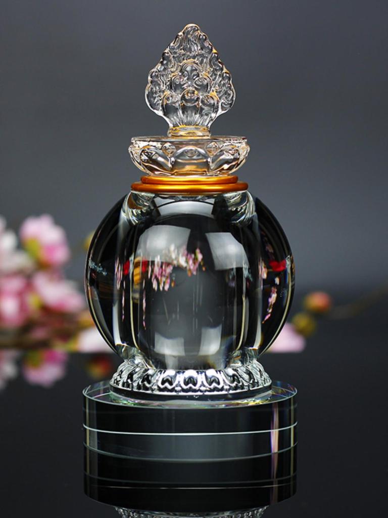 Sealed Crystal Glass Bottle for Nectar - Five-Element Pagoda Table Ornament