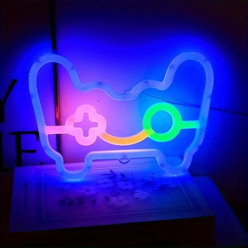 Gamepad neon neon for gaming room decoration, USB or battery powered gaming neon lamp, gaming LED night light wall decoration