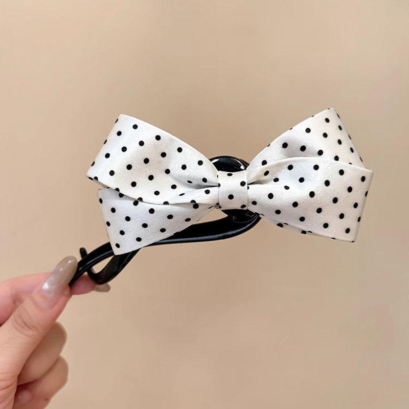 

Милые заколки для волос с бантом в горошек для женщин, модные забавные заколки-твист, аксессуары, милый дизайн, аксессуар для волос, головной убор белый