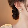 Gold-Tone Butterfly Tassel Earrings with Diamonds - 2025 Trendy Exquisite Fashion Jewelry for Women