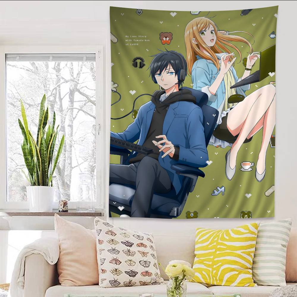 Anime My Love Story With Yamadakun At Lv999 Anime Anime Tapestry Hanging Tarot Hippie Wall Rugs Dorm Home Decor