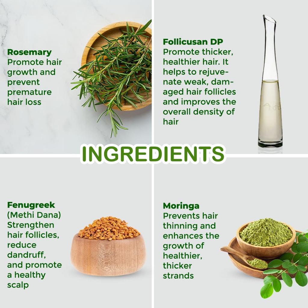 Jovees Kräuter Rosmarinwasser Spray für Haarwachstum Haardicke Follicusan DP 200ml Nicht fettend Natürlicher Nebel