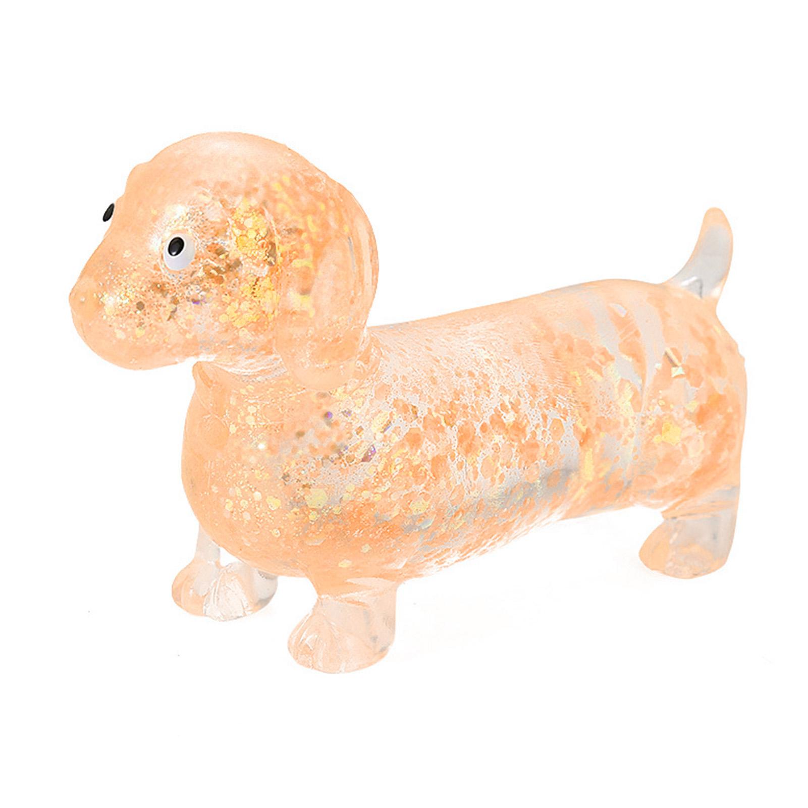 

Glitter Dachshund Stress Balls Sensory Toys Stress Relief Fidget Toys Squishy Dough Ball Gifts for Adults Children Best Gift оранжевый