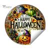 Pumpkin Ghost Wall Stickers Halloween Stained Glass Style Static Window Clings, Waterproof PVC Bat Seasonal Home Accents Haunted House Decals,