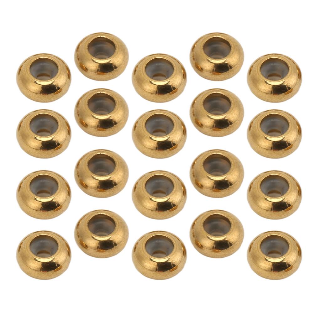 20 Stück Edelstahl Abstandshalter Perlen Feststellbare Anpassung Gold 6x3x1.5mm DIY Schmuckherstellungszubehör