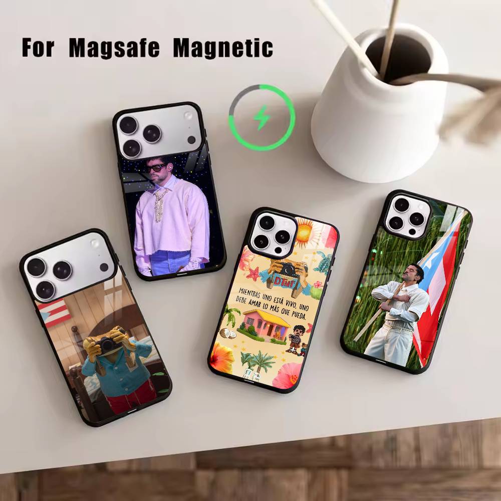 Boy DtMF B-Bad B-Bunny Phone Case For iPhone17,16,15,14,13,12,11 Plus,Pro Magnetic with Magsafe Wireless Charging