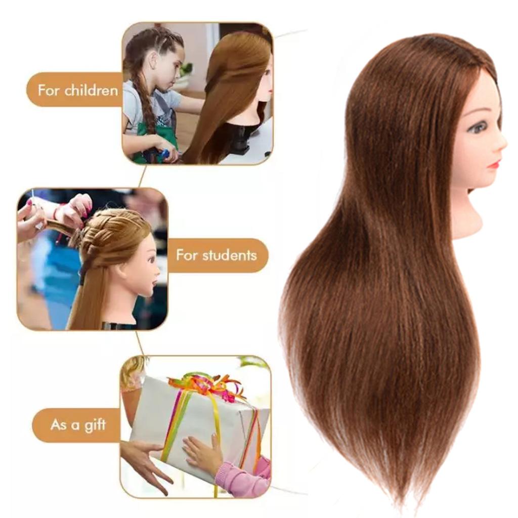 Buy Black Chestnut Hairdressing 80 Human Hair Head Mannequin Styling