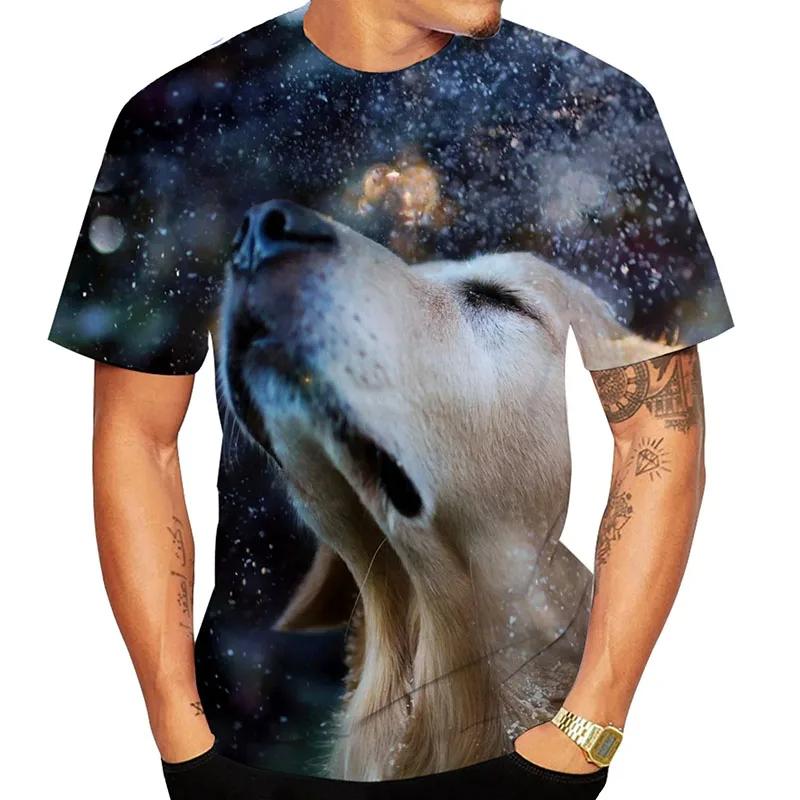 Summer Animal Dog 3D Print T-Shirts Casual Short Sleeve Streetwear Hip Hop Harajuku Men's T-shirts